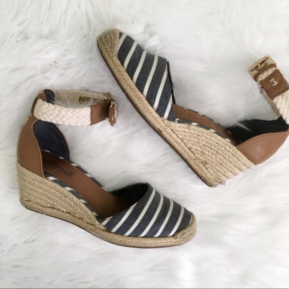Sperry navy and white espadrille wedge size 7 - Picture 2 of 2
